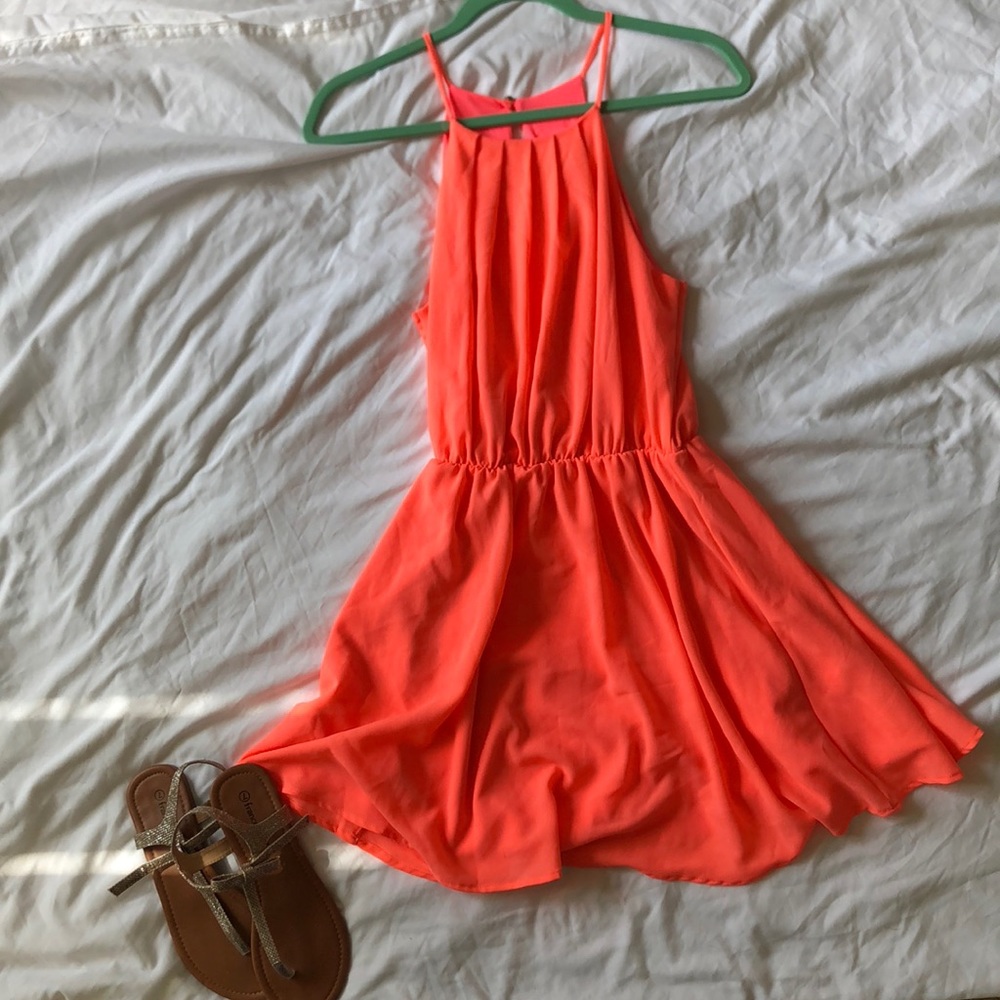 Neon straps summer dress